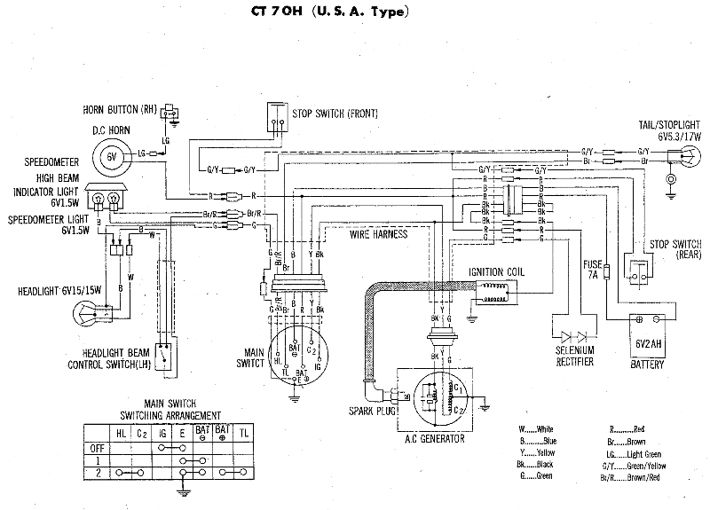 CT70 Wiring Diagrams - Vintage Honda CT70 motorcycles.